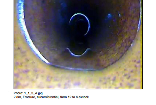 Blocked Drain - CCTV report-frature-circumferential