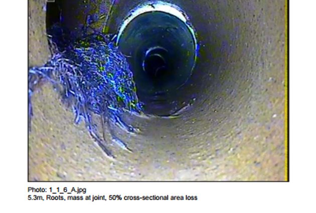 Blocked Drain - CCTV report-roots