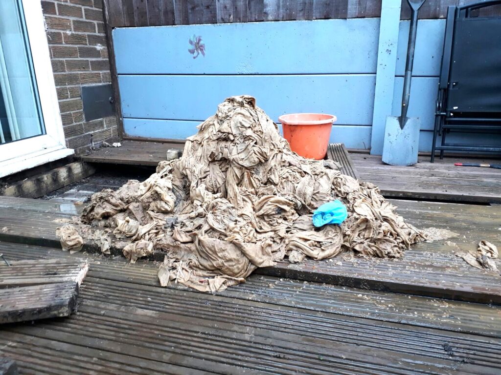 Wipes taken from blocked pipe