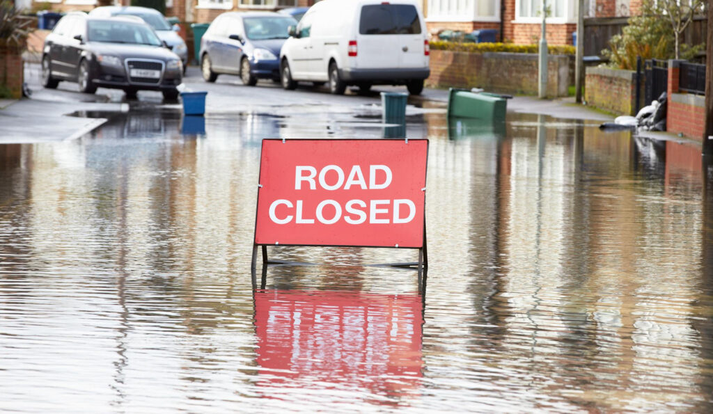 road closed due to flooding